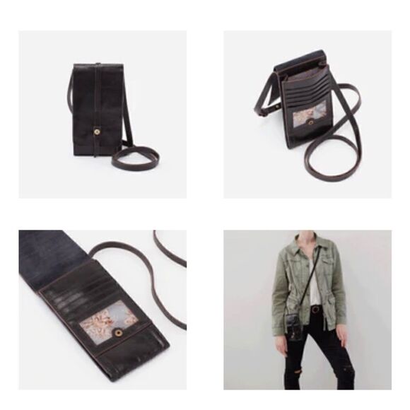 HOBO Token Black Leather Wallet Crossbody NEW with Tags - Picture 3 of 6